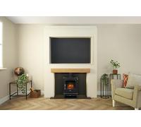 Acantha Pre-Built Stove Media Wall 2 with TV Recess & Aviemore Electric Stove in Black