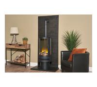 Acantha Tile & Hearth Set in Bronze Venetian Plaster Effect with Orbit