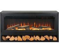 Acantha Vision Electric Media Stove With Log Store In Black