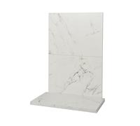 Acantha x2 Tile & Hearth Set in White Marble Effect