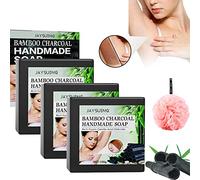 Acanthosis Nigricans Treatment Bamboo Charcoal Soap,Activated Charcoal Black Bar Soap,Dark Spot Remover Soap,Suitable for Any Part (3 pcs)