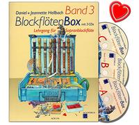 Acanthus Music Recorder box Volume 3 with three CDs of Daniel Hellbachgame pieces, improvisations, technical exercises, theory and music readingwith colorful heart-shaped note clip