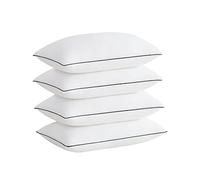 Acanva Cooling Bed Pillows for Sleeping, Luxury Hotel Quality 3D Microfiber Filling with Breathable Cover for Side Back and Stomach Sleepers, Reduces Neck Pain, Standard (Pack of 4), Black 4 Count