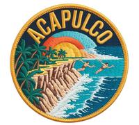Acapulco Mexico Patch Embroidered Iron-on/Sew-on Badge (3 Inch) Travel Souvenir Island Vacation Emblem Holiday Tourist Gift Patches