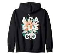 Acapulco Tropical Floral Design Mexico Beach Vibes Zip Hoodie