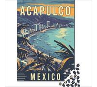 Acapulco's Coastal Charm 1000 jigsaw puzzle | a festive family activity to enjoy together on christmas eve while waiting for the celebrations to enjoy at home38x52cm