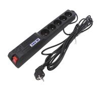 ACAR 504W 5M Power Strip: Fusing Sockets: 5 250VAC 10A Black HSK DATA