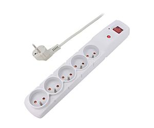 ACAR-F5-1.5GY ACAR F5 1.5M GREY Power Strip: Fusing Sockets: 5 230VAC 1