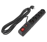 ACAR F5 5M BLACK Power Strip: Fusing Sockets: 5 230VAC 10A Black HSK