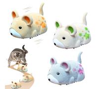 ACAREY Cat Toy Mouse Electric Interactive Cat Toy Self-Employment with 2 Button Cell Realistic Sounds Electric Mice Avoid Moving Obstacles (3 Pieces)