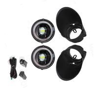 AcarKing Car Front Fog Light Compatible With Toyota For Sequoia 2008-2010 2011 2012 2013 2014 2015 Front Bumper Illumination Fog Lamp Daytime Running Lights(White Ring Fog Set)