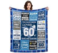 ACAROMAY 60th Birthday Gifts for Men You Have Been Loved for 60 Years Throw Blanket for Grandad Dad Brother Uncle Birthday Decoration for Couch Bed Camping Blankets (60)