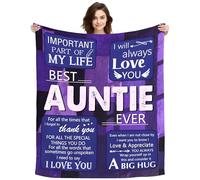 ACAROMAY Best Auntie Ever Gift Aunt Appreciation Throw Blanket Presents for Aunty Mothers Day Wedding Christmas Birthday Gift Decoraion Home Bed Soft Flannel Blanket 150x130cm (Auntie)