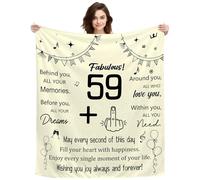 ACAROMAY Funny 60th Birthday Gift for Men or Women Throw Blanket Joke Gift for Someone Who Is Turning 60 Years Old Auntie Son Daughter Decor Blanket Original Present (59+ Birthday)