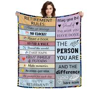 ACAROMAY Retirement Gift for Women Men Funny Retirement Rules Throw Blanket Farewell Gift for Boss Lady Teacher Coworker Retired Presents Ideas Retirement Party Decor 150 x 130 cm (Retirement rules)