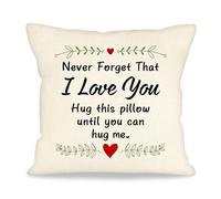 ACAROMAY Romantic Gifts for Her Him Never Forget that We will Always Love You Gifts Cushion Cover for Family Members Friends Cushion Decorative Keepsake (I Love YOU)