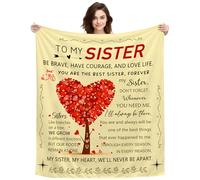 ACAROMAY Sister Gift for Women Throw Blanket with heartfelt Quotes Decorative Blanket for Sister Big Sis Little Sis Christmas Birthday Gift 150X130 CM (Sister-Tree)