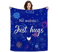 ACAROMAY Sympathy Gifts for Loss of Loved One Throw Blanket Hug Healing Blanket Bereavement Gift Idea Condolence Gift Memorial Gift for Women Decorative Blanket 150X130 CM (No Words Just Hugs)