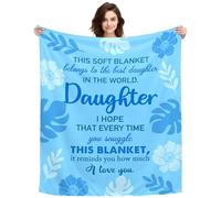 ACAROMAY This Blanket Belongs To The Best Daughter In The World Gifts for Daughter from Dad or Mum Throw Blanket for Girl Daguther Birthday Gifts Christmas Throw Decorations Blanket (Daughter-C)