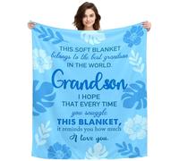 ACAROMAY This Blanket Belongs To The Best Grandson In The World Gifts for Grandson Throw Blanket for Boy Grandson Birthday Gifts Christmas Throw Decorations Blanket (Grandson-C)