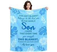ACAROMAY This Blanket Belongs To The Best Son In The World Gifts for Son Boy Throw Blanket for Men Son Birthday Gifts Christmas Throw Decorations Blanket (Son-C)