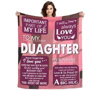 ACAROMAY To My Daughter Gift from Dad Mum Decoraion Throw Blanket Presents for Daughters Birthday Christmas Wedding Gift Home Bed Soft Flannel Blanket Sentimental Message Design (Daughter)