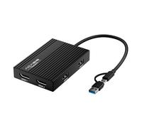 Acasis DisplayLink USB C to Dual HDMI Adapter, 4K@60Hz, 100W PD, BLACK