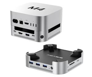 ACASIS Mac mini M4 Dock & Stand with Dual-Bay NVMe SSD Enclosure, Aluminum HDMI Hub for Mac mini M4 and M4 Pro 2024, 4K60Hz HDMI,4 X 10G USB A, PD 30W, SD/TF, Support SSD B+M M-Key
