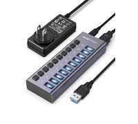 ACASIS Powered USB Hub,10 Ports USB 3.0 Data Hub, Individual On/Off Switches, 12V4A 48W Power Adapter, USB Hub 3.0 Splitter Extension for MacBook, Mac Pro/Mini, iMac, Surface Pro Laptop/PC