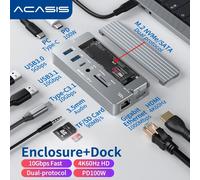 Acasis Swappable High-Speed SSD Storage & 10-In-1 Docking Station 4K@60Hz HDMI