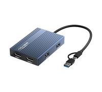 Acasis USB C to Dual HDMI DisplayLink Adapter, 4K@60Hz, 2 HDMI & 3 USB-A Ports, 100W PD Charging, USB C DisplayLink Docking Station for Mac M1/M2/M3/M4, Windows,USB A/C to Dual Monitor Adapter