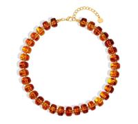 ACAUTO Beaded Necklaces for Women, Statement Boho Resin Bead Gemstone Choker Necklace, Trendy Handmade Summer Beach Jewelry Birthday Gifts for Mom Daughter, M, Resin Bead, resin bead