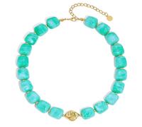 ACAUTO Colorful Chunky Beaded Necklace for Women Trendy Big Square Acrylic Beads Necklace Adjustable Boho Chunky Statement Choker Necklaces Summer Handmade Surfer Beach Jewelry Gift for Women, L