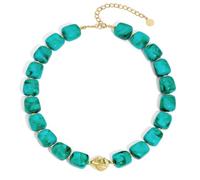 ACAUTO Colorful Chunky Beaded Necklace for Women Trendy Big Square Acrylic Beads Necklace Adjustable Boho Chunky Statement Choker Necklaces Summer Handmade Surfer Beach Jewelry Gift for Women, L