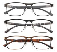 acavefox 1.25 Reading Glasses Men 3 Pack Blue Light Blocker Computer Readers Stylish Durable Metal Thin Frame Fit Medium Face