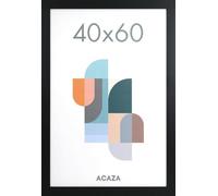 ACAZA Picture Frame 40 x 60cm Black, Wall Decoration for Posters, Photos, Puzzles & Prints, Wood Frame with Plexiglass (16 x 24inch)