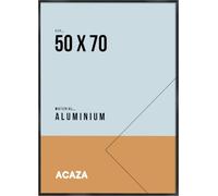 Acaza Picture Frame 50 x 70cm Black, Aluminium Frame with Protective Acrylic Sheet, For Images, Posters or Jigsaw Puzzles of 1000 pieces