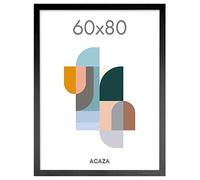 Acaza Picture Frame 60x80cm Black, Wall Decoration for Posters, Photos, Puzzles & Prints, Wood Frame with Plexiglass, 23.6 x 31.5 inch