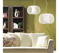ACB ILUMINACIÓN Mirta pendant light, lampshade made of acrylic struts, white, Ø 45 cm