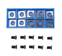 Acbmveen 10Pcs 14mm Square Straight Carbide Cutter Insert with 10Pcs M610mm Screws for Wood Working Spiral/Helical Planer Cutter