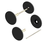 Acbmveen 2 Pack Door Hole Cover Plate Door Knob Handle Hole Filler Plate Metal Connecting Screws Deadbolt Cover Plate for Home Exterior Interior Doors (Black)