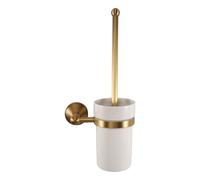 Acbmveen Antique Brass Bathroom Toilet Brush Set Holder Brush with Ceramic Cup