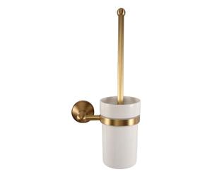 Acbmveen Antique Brass Bathroom Toilet Brush Set Holder Brush with Ceramic Cup
