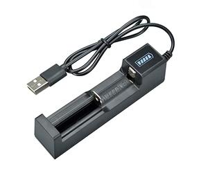 Acbmveen Battery Charger USB 1 Slot Universal Quick Charging Rechargeable Battery Charger for 18650 26650 14500 16340 ABS