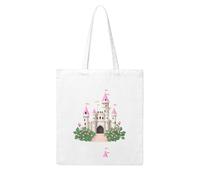 Acbnsll A castle surrounded by roses Printing Woman Canvas Tote Bag Strong and durable for traveling, shopping, Daily One Size