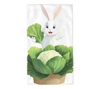 Acbnsll Angel Rabbit Picking Cabbage Printed Towel Towels 27.5x16in Skin-Friendly Absorbent Fluffy and Soft for Bathroom, Beach, Outdoors