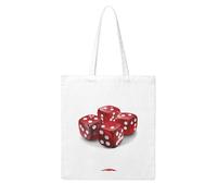 Acbnsll Big red trendy dice Printing Woman Canvas Tote Bag Strong and durable for traveling, shopping, Daily One Size