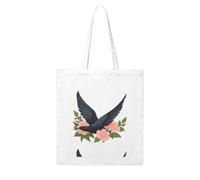 Acbnsll Black swallow in the flowers Printing Woman Canvas Tote Bag Strong and durable for traveling, shopping, Daily One Size