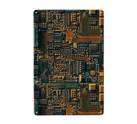 Acbnsll Circuits on electronic boards Printed Tin decorative painting 8x12in Made of tinplate, wear-resistant and durable