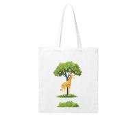 Acbnsll Giraffe by the pear tree Printing Woman Canvas Tote Bag Strong and durable for traveling, shopping, Daily One Size